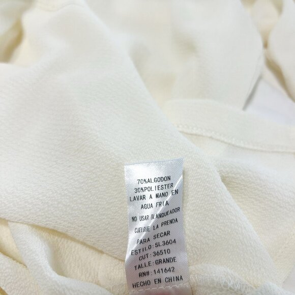 She + Sky Cream Keyhole Ruffle Sleeve Blouse Women’s Size Large - Picture 6 of 6